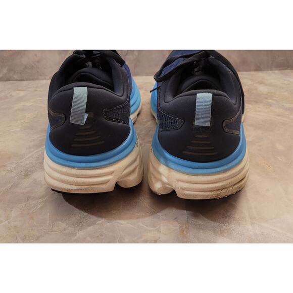 Hoka One One Bondi 8 Men's Outer Space/All Aboard SIZE 11 Blue White - Picture 3 of 11